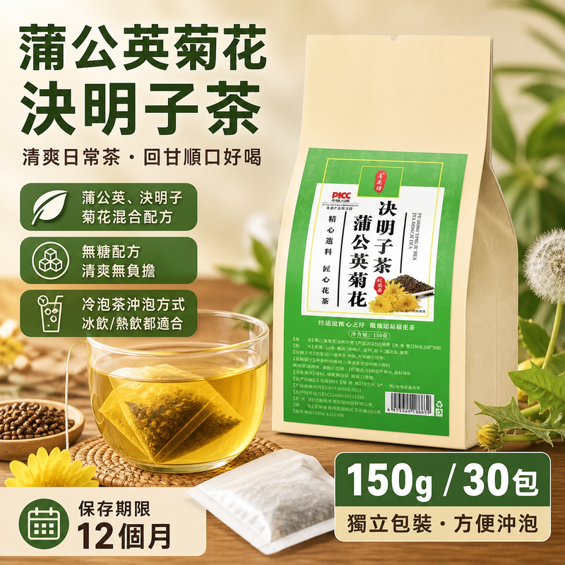 🔥熱銷🔥蒲公英菊花決明子茶 菊花枸杞決明子茶 清熱退火 無糖 冷熱泡 30入獨立茶包 臺灣現貨